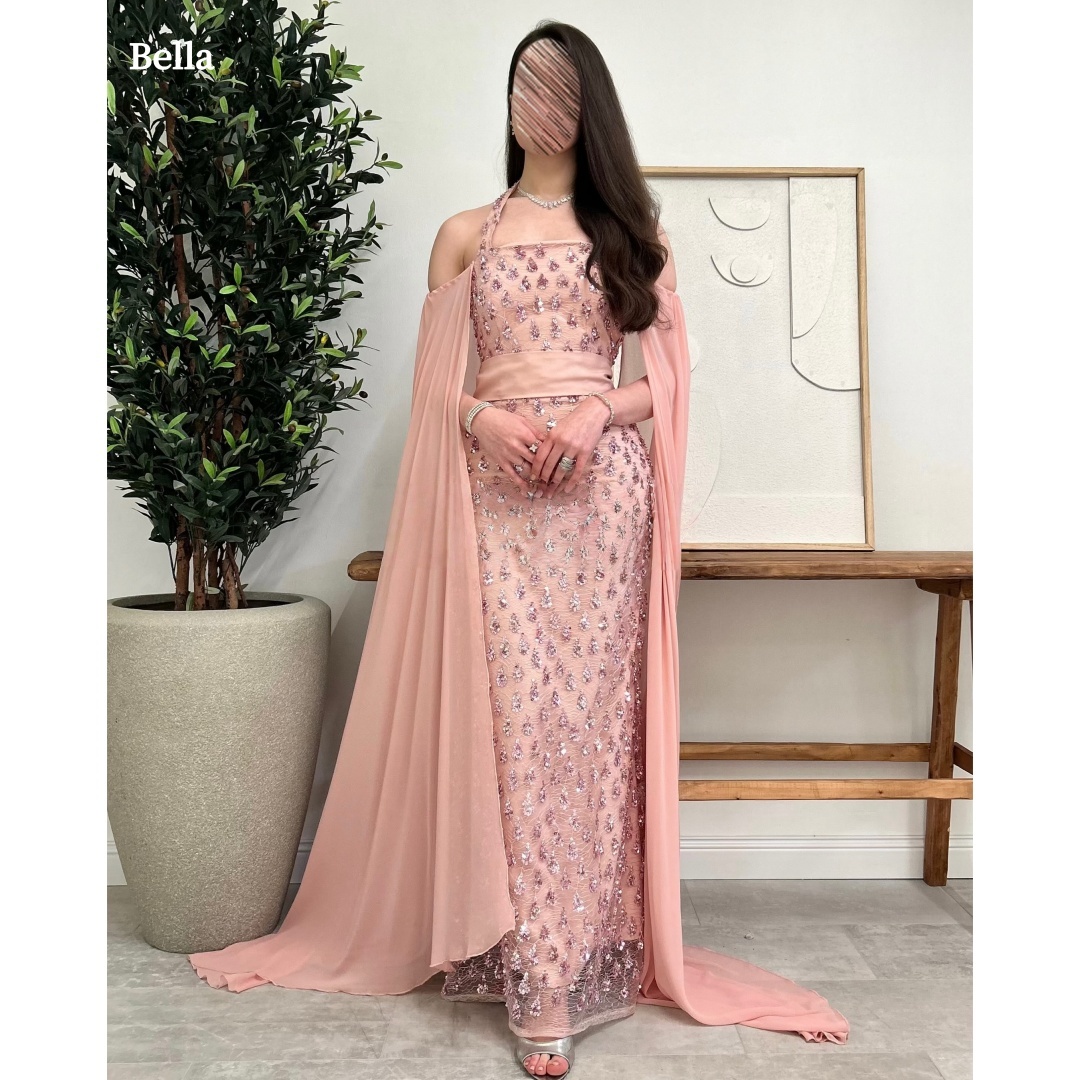 Women Formal Wear For Graduation - Bella Customized Satin Off Shoulder Sequined