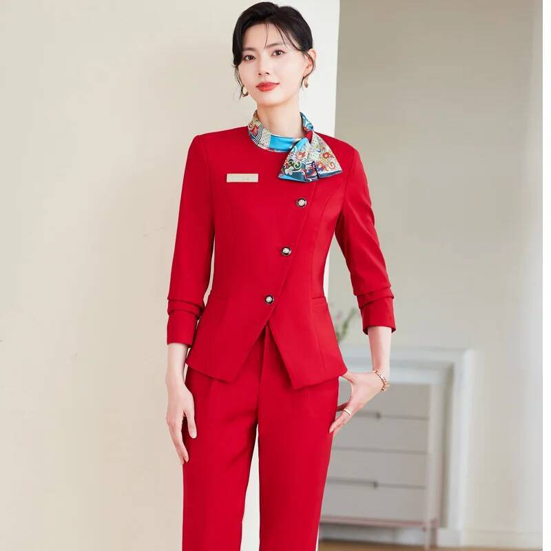 Women Formal Wear Blazer Set - Plus Size Formal Elegant Styles Pantsuits