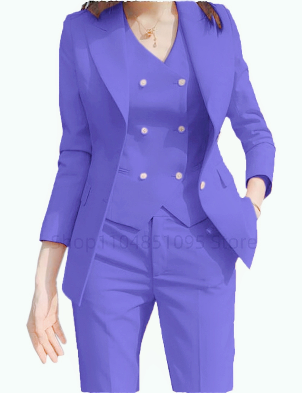 Women Formal Wear Blazer Set - Fall Outfits Suit Jacket Three Piece