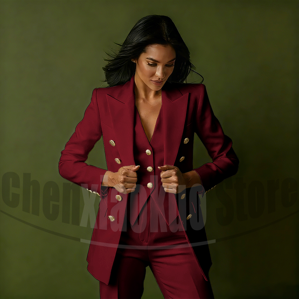 Women's Double Breasted Three  - огляд і ціна Women Formal Wear Blazer Set