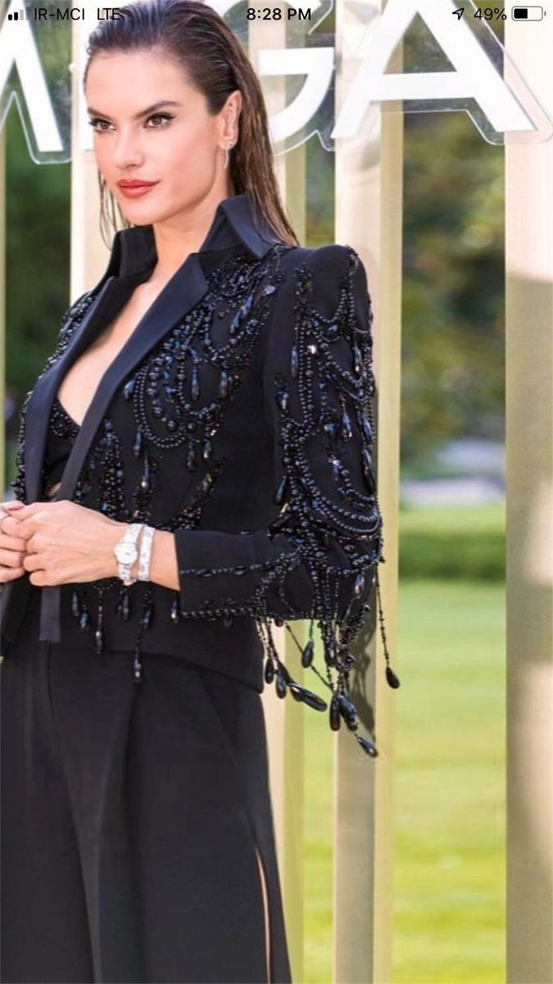 Black Crystals Women Suits Set - огляд і ціна Women Formal Wear Blazer Set