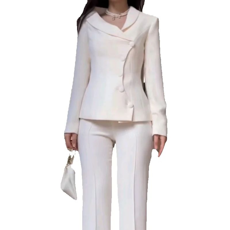 White Women Suits Set 2 Piece  - огляд і ціна Women Formal Wear Blazer Set