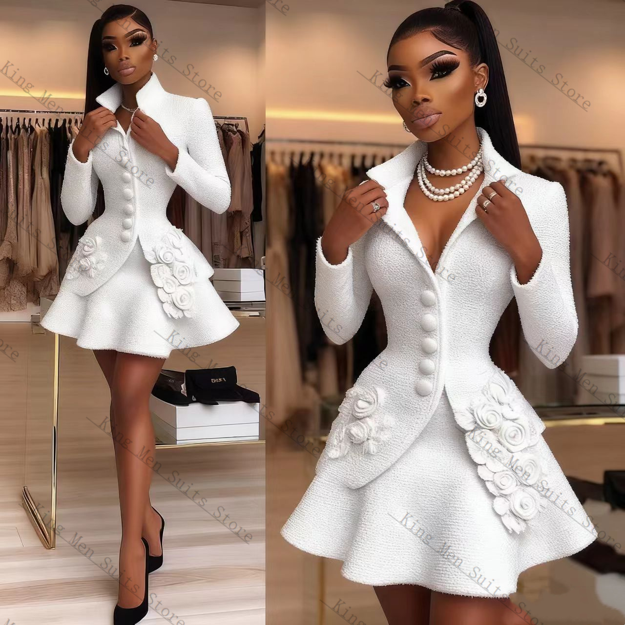 Luxury White Women Suit Set 2  - огляд і ціна Women Formal Wear Blazer Set