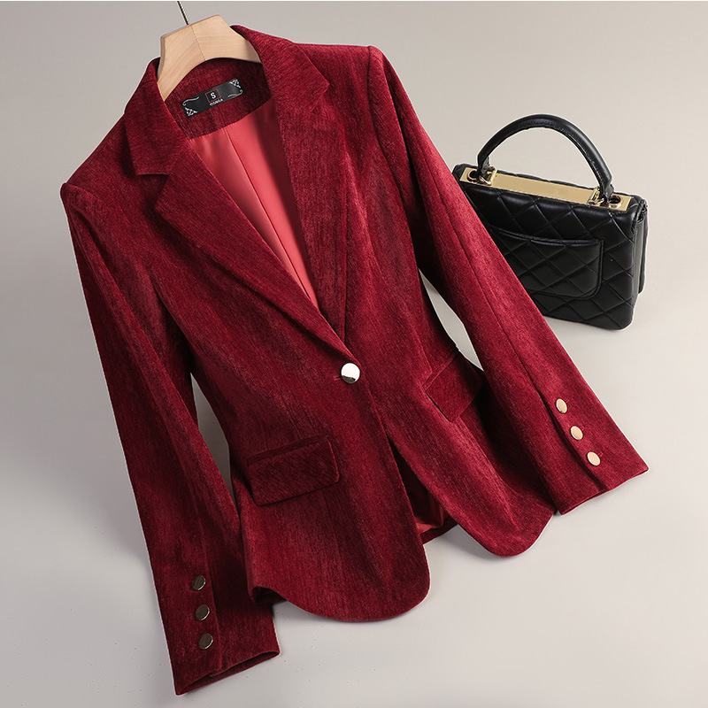 Yellow Gold Velvet Blazer Wome - огляд і ціна Women Formal Wear Blazers