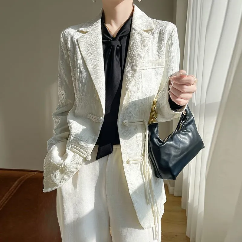 Women's White Textured Blazer  - огляд і ціна Women Formal Wear Blazers