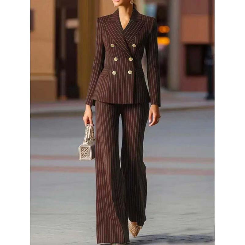 Autumn Pant Suit Women Striped - огляд і ціна Women Formal Wear Blazer Set