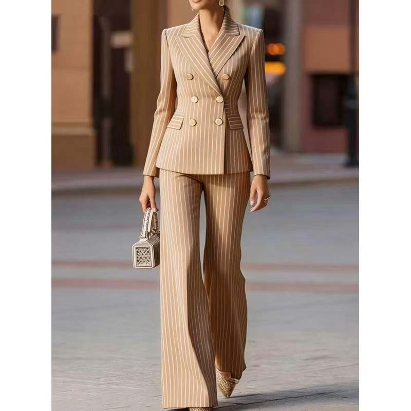 Autumn Pant Suit Women Striped - огляд і ціна Women Formal Wear Blazer Set